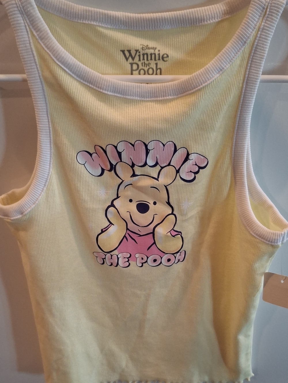 Winnie the Pooh Yellow Ribbed Tank Top